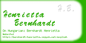 henrietta bernhardt business card